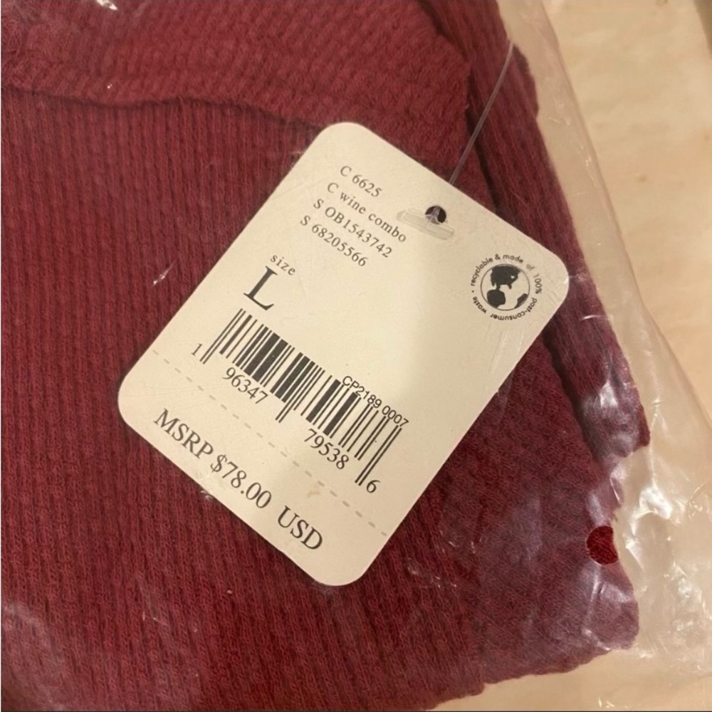 NWT! Free People Mikah Layering Cuff Wine Combo Top Large - Picture 4 of 5